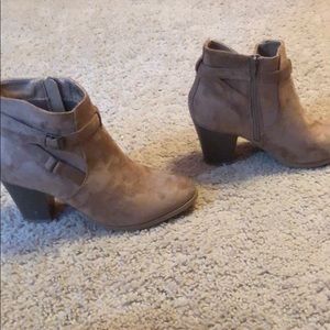 Tan suede booties